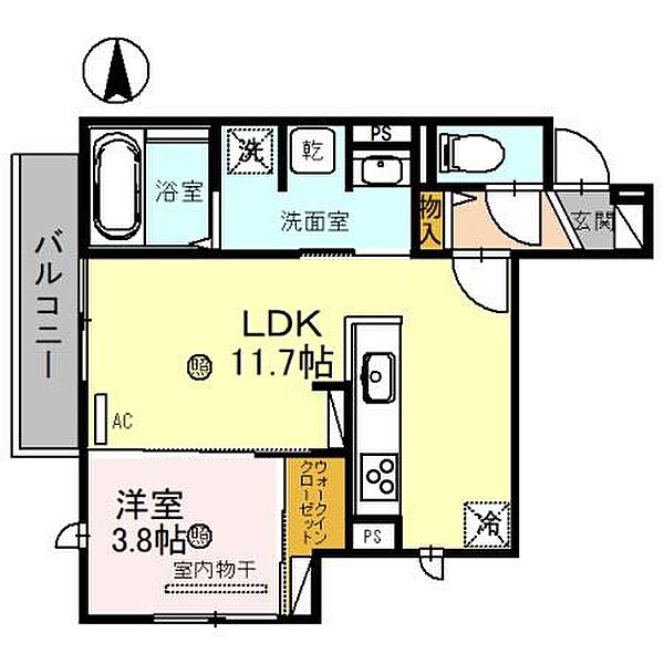 和歌山県和歌山市西汀丁(賃貸アパート1LDK・3階・40.43㎡)の写真 その2