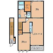 和歌山県橋本市東家（賃貸アパート2LDK・2階・56.15㎡） その2