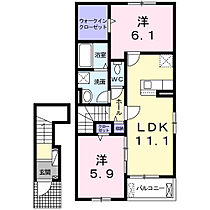 クラール曽屋I  ｜ 和歌山県岩出市曽屋（賃貸アパート2LDK・2階・58.60㎡） その2