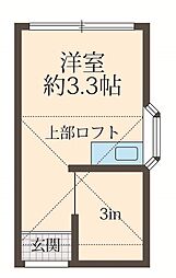 ラ・フィーユマルナンB ワンルームの間取図画像