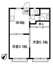 メゾン・コロナード 2DKの間取図画像