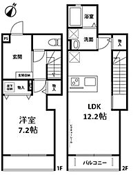 ドゥ・メゾン 1LDKの間取図画像