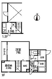 Welina2 1Kの間取図画像