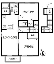 ソレイユ 2LDKの間取図画像