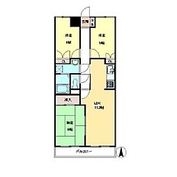 ヒルトップヴィレッジ大宮 3LDKの間取図画像
