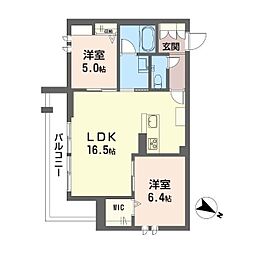 パークメゾン宮町 サウス 2LDKの間取図画像