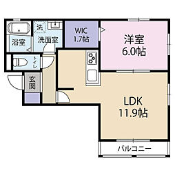 クレア・ド・ルーン 1LDKの間取図画像