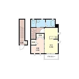 ラウレア 1DKの間取図画像