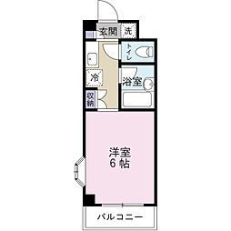 サンフラット 1Kの間取図画像