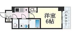 大阪市東淀川区東淡路4丁目マンション 1Kの間取図画像