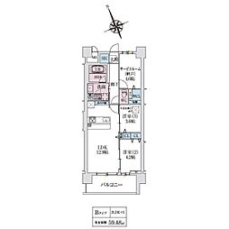 スプランディッド大阪NAMBA LINE 2SLDKの間取図画像