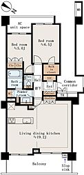 アトラス上大岡レジデンス 2LDKの間取図画像