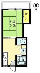 シャトー米山 1Kの間取図画像