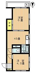 メゾン中馬込 2Kの間取図画像