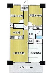 モンセーヌ和泉中央2番館 3LDKの間取り