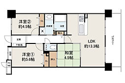 ライオンズマンション上野芝ガーデンシティ 3LDKの間取図画像