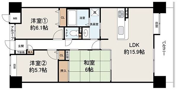 間取りを拡大表示