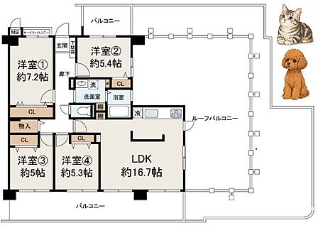 【間取図】◆ゆとりのある4LDKの住まい◆全居室収納あり!豊富な収納スペースで住空間がスッキリして快適に過ごせそうですね♪