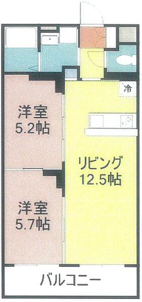 シティメディアVIII 103｜鳥取県米子市東福原5丁目(賃貸マンション2LDK・1階・48.01㎡)の写真 その2
