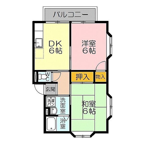 フライハイトマツモト 203｜鳥取県米子市旗ヶ崎6丁目(賃貸アパート2DK・2階・41.00㎡)の写真 その2