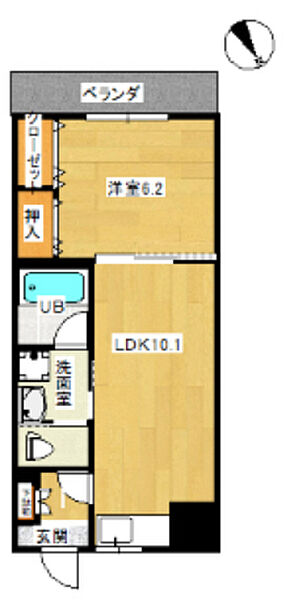 ピアコートB 3C｜鳥取県米子市博労町3丁目(賃貸マンション1LDK・3階・40.02㎡)の写真 その2