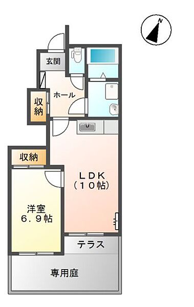 サンクレール 102｜鳥取県境港市米川町(賃貸アパート1LDK・1階・44.27㎡)の写真 その2