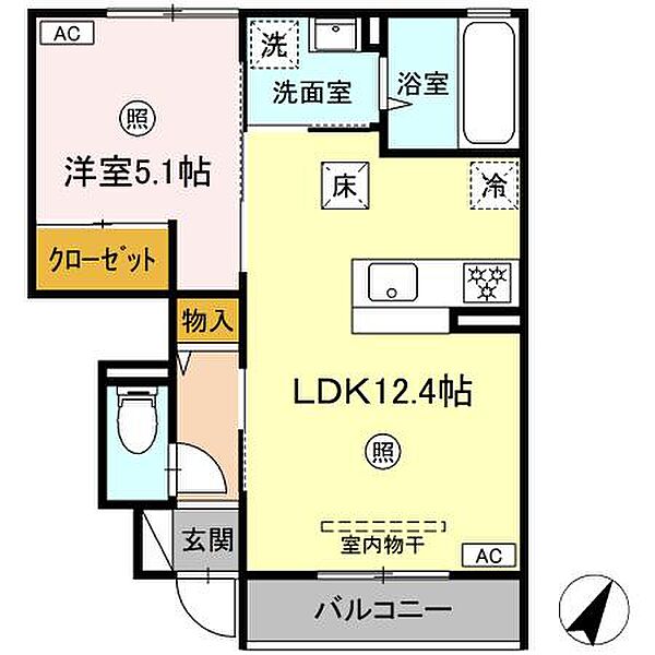 シェソワ（Chez soi） 102｜鳥取県米子市上後藤1丁目(賃貸アパート1LDK・1階・42.16㎡)の写真 その3
