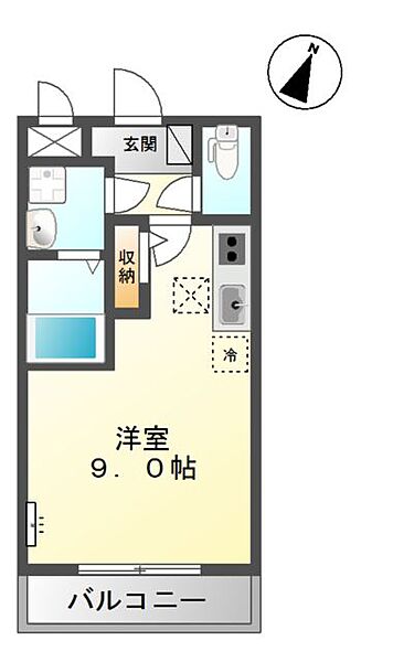 鳥取県米子市灘町3丁目(賃貸マンション1R・1階・25.16㎡)の写真 その2