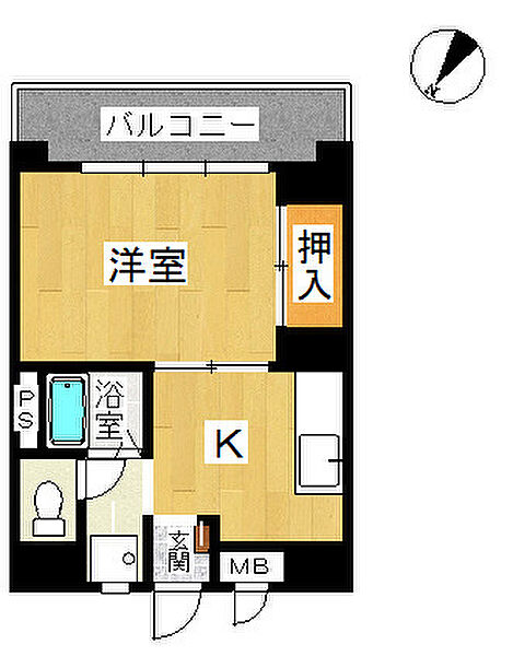 リバーコート 6E｜鳥取県米子市東町(賃貸マンション1DK・6階・29.40㎡)の写真 その2