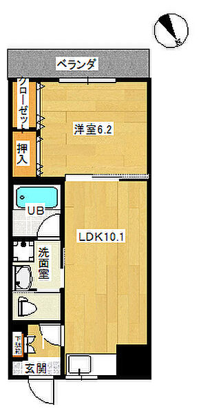 ピアコートB 3E｜鳥取県米子市博労町3丁目(賃貸マンション1LDK・3階・40.02㎡)の写真 その2