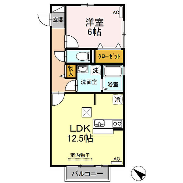プレジャースクエア　B棟 101｜鳥取県米子市西福原3丁目(賃貸アパート1LDK・1階・46.12㎡)の写真 その2