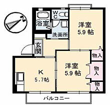 ディアス　C棟 207 ｜ 鳥取県米子市西福原5丁目1番26号（賃貸アパート2K・2階・43.42㎡） その2