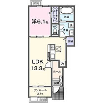 グランシャリオ　アルファ　Ａ 102 ｜ 鳥取県西伯郡南部町倭1017番地（賃貸アパート1LDK・1階・50.05㎡） その2