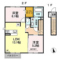 Liebe Ｗ棟 202 ｜ 鳥取県西伯郡日吉津村大字今吉392-1（賃貸アパート2LDK・2階・60.73㎡） その2