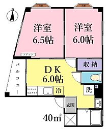 ヴィラサカイ3 2DKの間取図画像