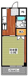 丸新ビル 1Kの間取図画像