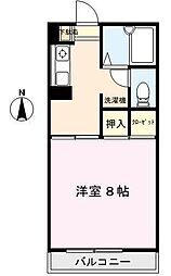 フローラル2 1Kの間取図画像
