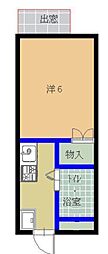 コーポサンアップ 1Kの間取図画像