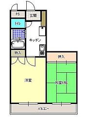 ハウスプルミエ 2Kの間取図画像