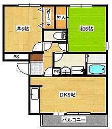クレセール 2DKの間取図画像