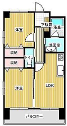 グラード西川津 2LDKの間取図画像