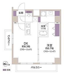 プレール・ドゥーク高円寺 1DKの間取図画像