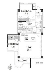 パレス池田山 2LDKの間取図画像