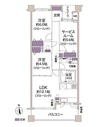 グランスイート横濱山手 2SLDKの間取図画像