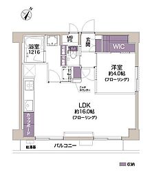 シャンボール五反田 1LDKの間取図画像