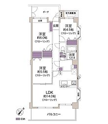 クレド磯子クレアール 3LDKの間取図画像