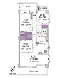 クレド磯子クレアール 3LDKの間取図画像