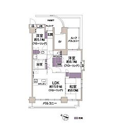 稲城ガーデニア弐番館 3LDKの間取図画像
