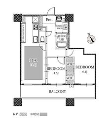 アウルタワー 2LDKの間取図画像