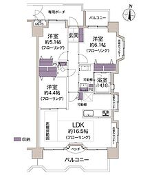 ライオンズシティ四ツ木 3LDKの間取図画像